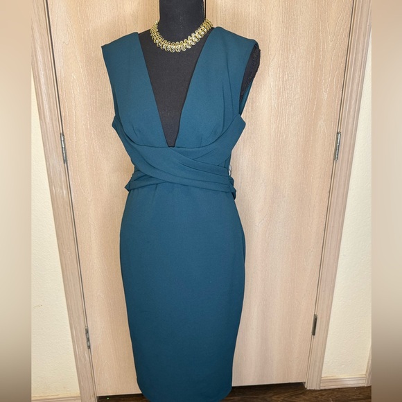 BHLDN Danica Dress Deep Teal Green Sleeveless Dress - Picture 2 of 16